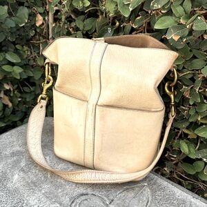 Frye Cream Leather Shoulder Bag